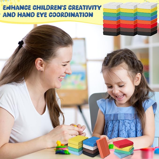 Syhood 144 Pieces Non Drying Modeling Clay 12.7lbs Modeling Clay for Kids 1.41 Ounce Each for Boys Girls Classroom Arts and Crafts Projects Play, 8 Colors