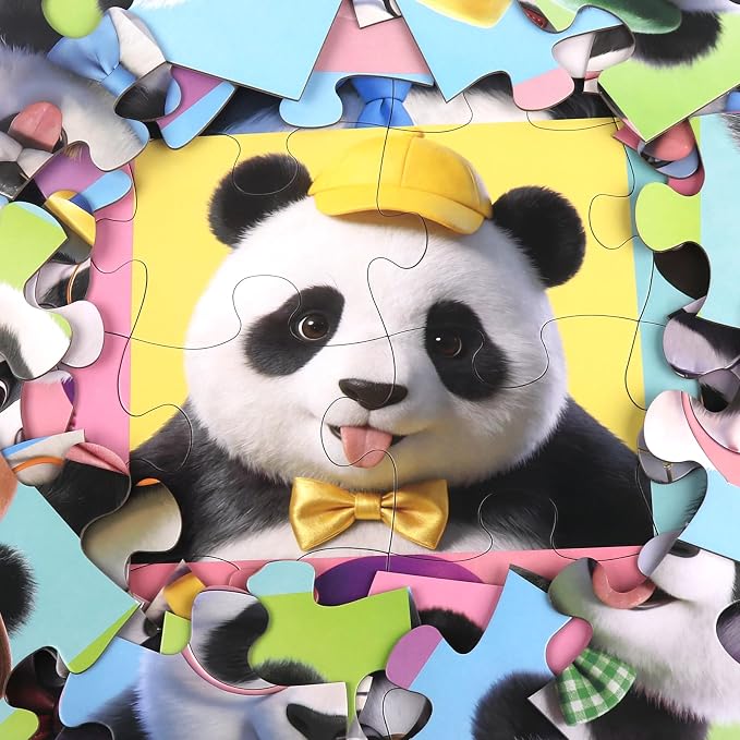 Jumbo Floor Puzzles for Kids Ages 3-5 4-8, 48 Piece Panda Jigsaw Puzzle 23.6"x35.4", Educational Animal Floor Puzzle for Kids Ages 4-6 6-8, Birthday for Boys & Girls
