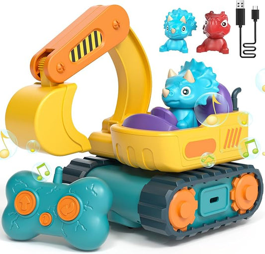 Lehoo Castle Remote Control Car for Toddlers, RC Excavator Toys for Boys 3-5 Year Old, Rechargeable Construction Toys for 1 2 3 Year Old Boys