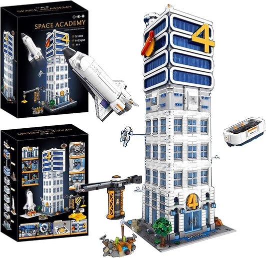Skyscrapers Modular Building Blocks,71cm Tall Four Heroes Tower Building Architecture Set -Space Academy Collectible Display Toy with Adults, Sci-Fi MOC Construction Gift(6135pcs)