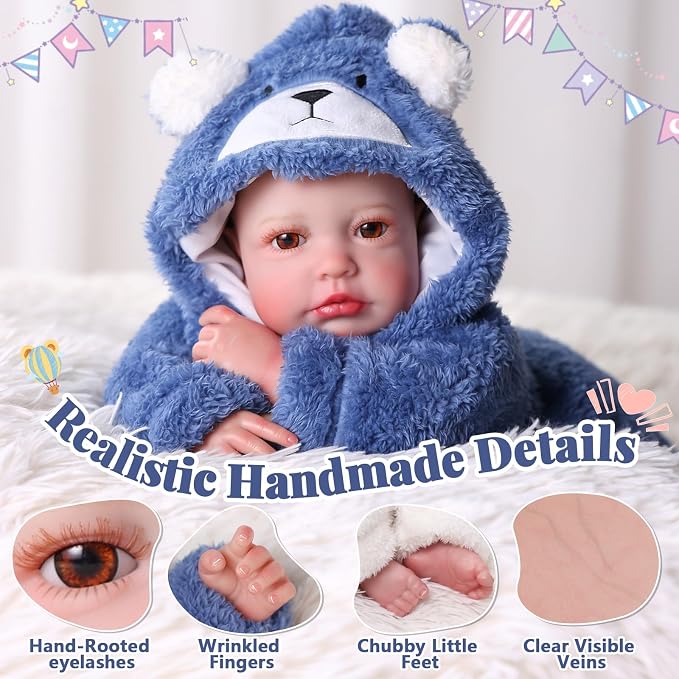 BABESIDE Reborn Baby Doll Boy - 20 Inch Lifelike Soft Vinyl Realistic Baby Dolls with Poseable Body & Accessories, Real Life Newborn Baby Doll for Cuddling, Playtime & Gift for Kids Ages 3+