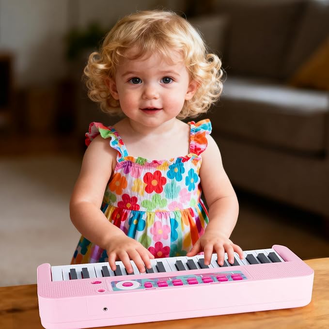 Piano Toys for 3 Year Old Girl, 37 Keyboard Toys with Microphone for Toddlers 3-7, Musical Birthday for Girls Boys Toddlers