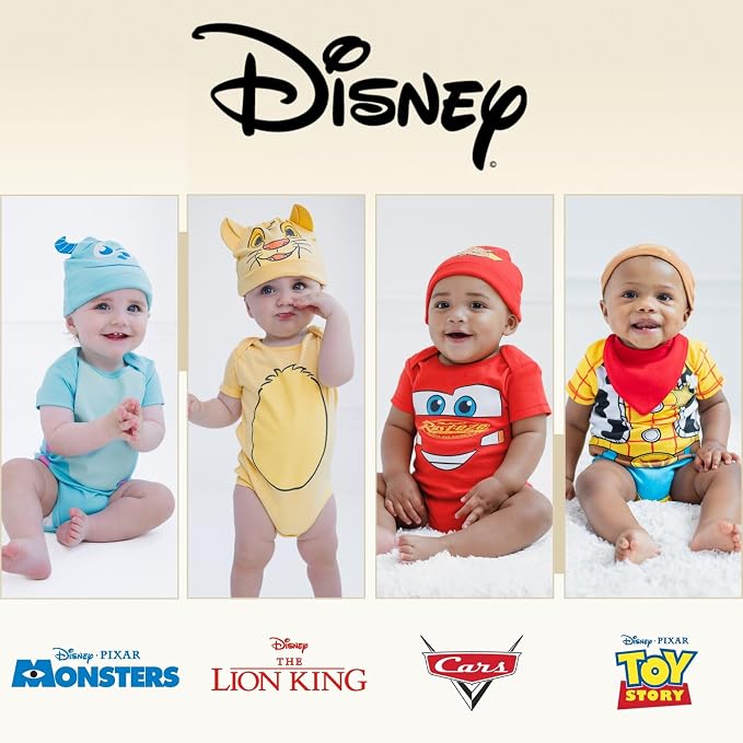 Disney Cosplay Baby Bodysuit and Hat Set Newborn to Infant Sizes (Newborn - 24 Months)