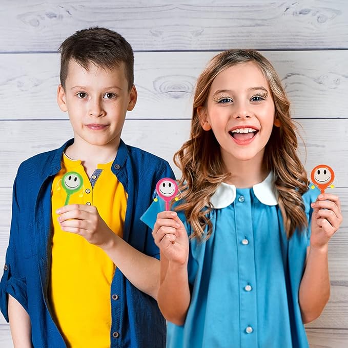 ArtCreativity Smile Hand Drums, Set of 12, Musical Toys for Kids in Assorted Colors, Easy to Play Musical Instruments for Children, Noisemakers for Parties, Music Party Favors and Goodie Bag Fillers
