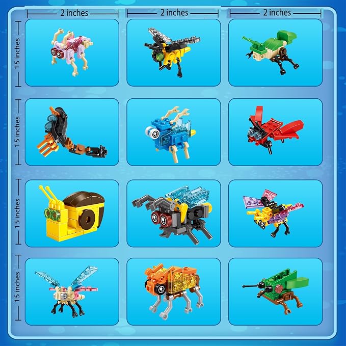 BRICHBROW 24 Pack Animal Building Blocks - Kids Party Favors Ages 6-12, Educational STEM Construction Toys for Birthday Parties, Classroom Incentives, Goodie Bag Fillers & Stocking Stuffers