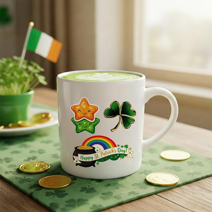 JCFIRE St Patricks Day Tattoos for Kids, Shamrock Stickers Temporary Tattoos for Children, Saint Patricks Day Accessories Party Favors, Lucky Irish Decor Gifts, St Paddy Decorations Supplies