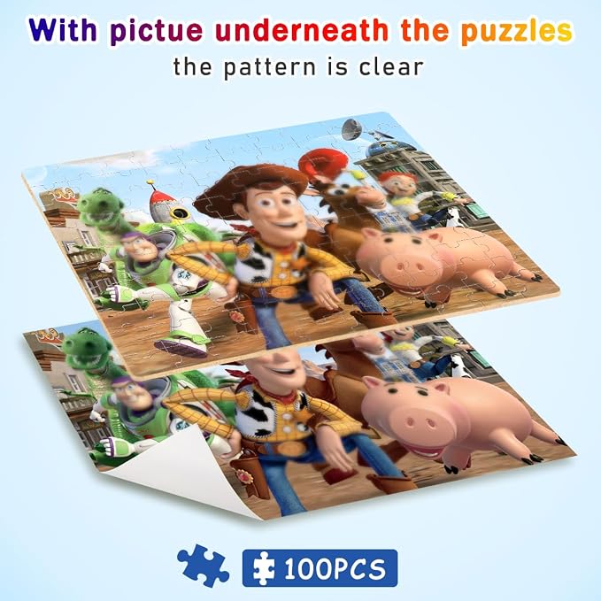 100 Pieces Jigsaw Puzzles for Kids Ages 4-8,Cute Toy Puzzles,Kid Boys Girls Children Learning Educational Puzzless Portable Box Pack Toys