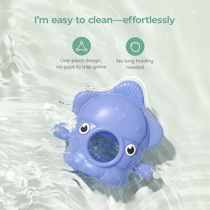 Momcozy Baby Teething Toys, Food Grade Silicone Baby Teether for 0–12 Months, Baby Adjustable Teethers Mitten, Easy Grip Teething Relief with Multiple Chew Points,Sensory Exploration ，Sky Blue