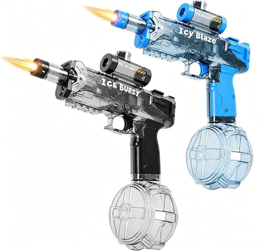 2 Pack Electric Water Gun, Squirt Blaster Automatic Toy for Kids Adults, 340cc Large Capacity, 26-32ft Long Range, Rechargeable Battery, Auto-Sync LED Lights, Summer Outdoor for Pool, Beach Backyard