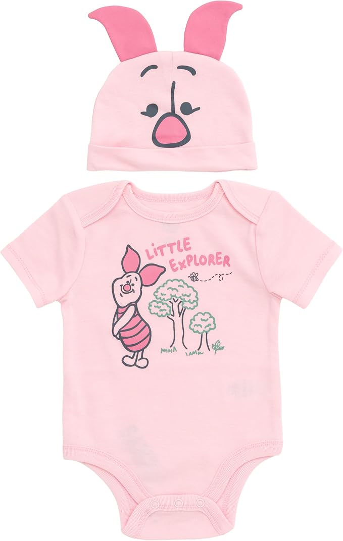 Disney Cosplay Baby Bodysuit and Hat Set Newborn to Infant Sizes (Newborn - 24 Months)
