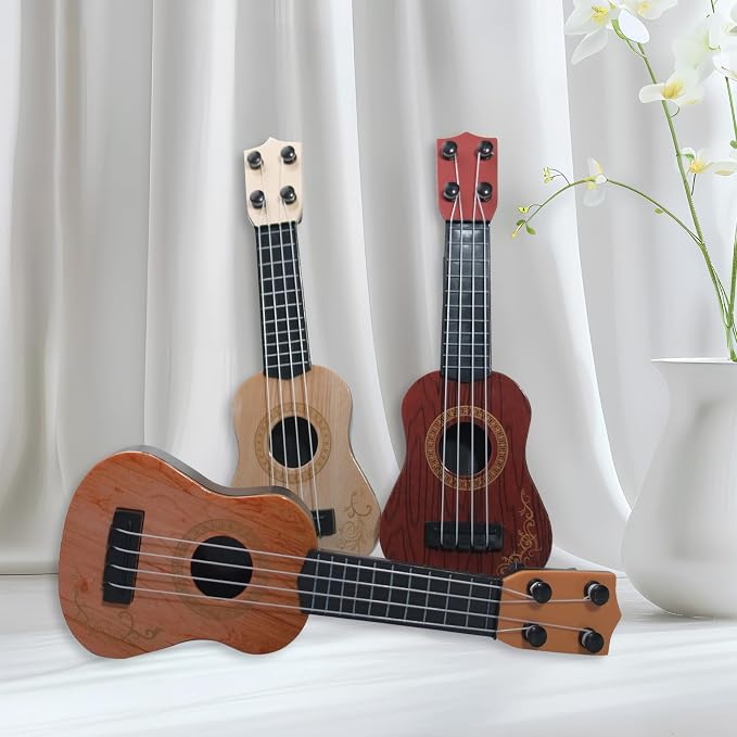 15 Pcs Kids Toy Guitar 10 Inch Mini Classical Ukulele Guitar Toy Beginner Rhyme Developmental Musical Instrument Toddlers Ukulele Guitar Cute Guitar Toy for Toddler Educational Toy Supplies