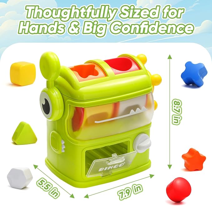 Shape Sorter Toys for Kids, Interactive Shape Sorter Toy for Toddlers, Montessori Color Matching & Sorting Interactive Learning Toys for Boys Girls 1 2 3 Years Old Birthday Gifts.