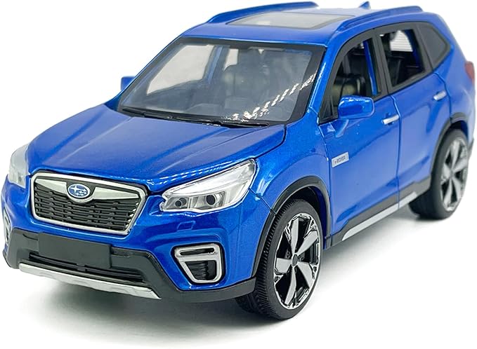 1:30 Scale 2021 Forester e-Boxer SUV Model Toy Car Metal Diecast Toy Vehicle, Doors Open, Light Sound, Pull Back, Toys for Boys Kids Gifts, Men Collection, Home Office Décor, Blue