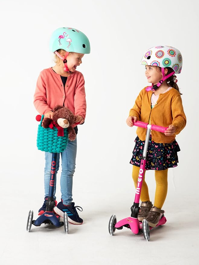 Micro Kickboard | Mini Foldable LED Kids Scooter for Ages 2-5 | Children up to 110 lbs | 3 Wheel Lean-to-Steer Design | Adjustable T Bar | Smooth Ride, Motion-Activated PU LED Wheels | Swiss Design
