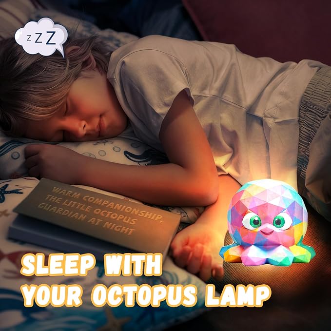 Paint Your Own Octopus Lamp Kit, Arts and Crafts for Kids Ages 8-12, Crafts for Kids Ages 4-8, DIY Octopus Toy Painting Kit, Art Supplies for Boys Girls Birthday Gifts Ages 3 4 5 6 7 8 9 10 11 12+