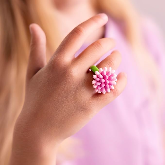 HEY CLAY Bijou - Clay Kit for Accessories Creation - Air Dry Clay with Tools and Fun Interactive App for Kids 3+ (Flower Rings)
