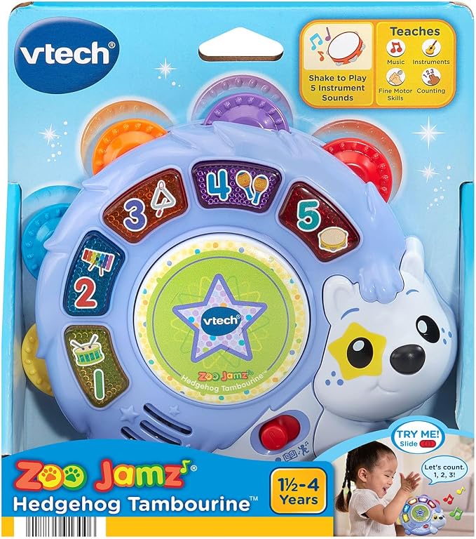 VTech Zoo Jamz Hedgehog Tambourine with Instruments and Games