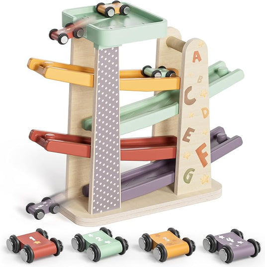 TOP Bright Toddler Wooden Race Track Car Ramp Toys (Baby Car Ramps)