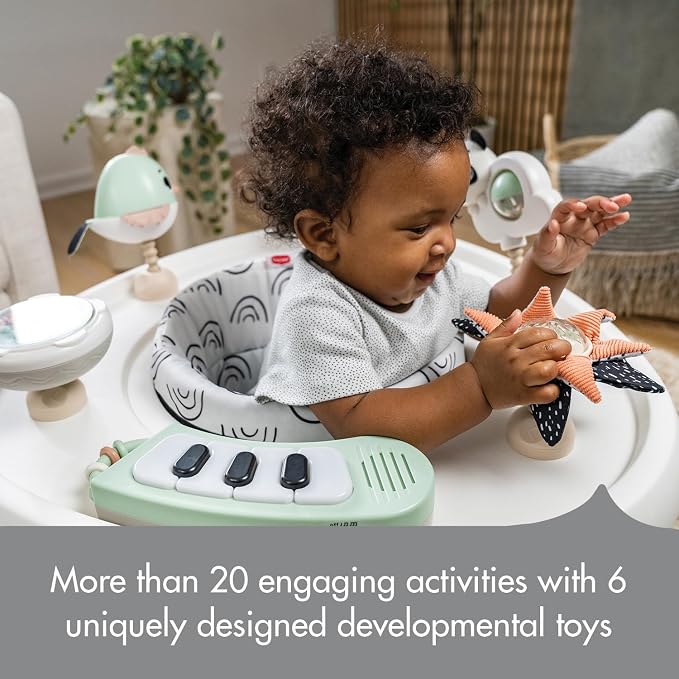 Tiny Love 5-in-1 Here I Grow Stationary Activity Center – Black & White Décor Collection, Black & White