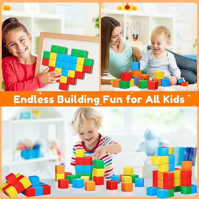 KAEILORU Magnetic Blocks Toys for Toddler Girls Boys Age 3-5 5-7 4-8 Magnetic Building Cubs Stem Sensory Toys, Preschool Learning Activities Birthday Gift for 3 4 5 6 7 Year Old