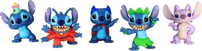 Disney’s Lilo & Stitch Collectible Stitch Figure Set, 5-pieces, Kids Toys for Ages 3 Up by Just Play