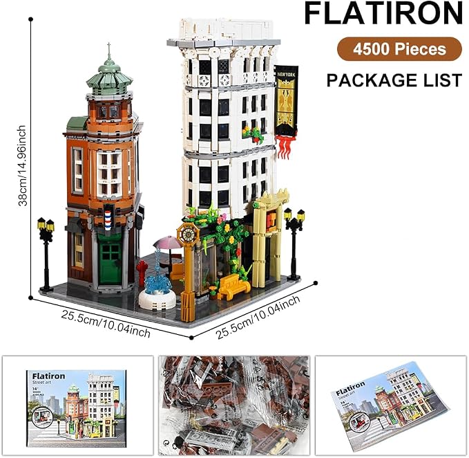 Flatiron Building Set - New York City Architecture Construction Kit, Famous Landmarks American Street View Model,Collectible Building Bricks Toys for Adults and Teens - 4500 Pieces