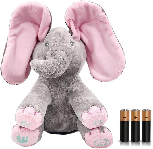 Dimple Kaia Elephant Stuffed Animal Toy - Animated Plush Pink Singing Elephant, Interactive Musical Peek-a-Boo for Babies, Kids, for Toddlers, Ages 0 and Up(Battery Included)