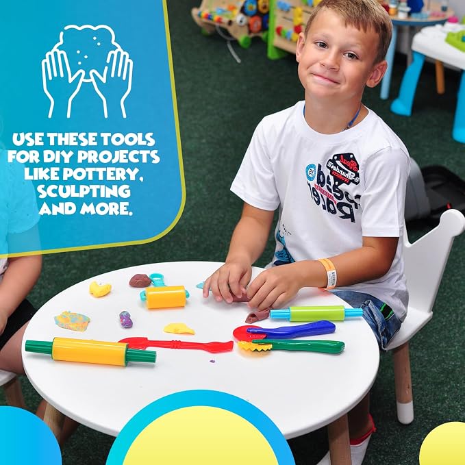 DIMROM Clay and Play Dough Tools Six Piece Set - Ages 3 & Up (47pcs)