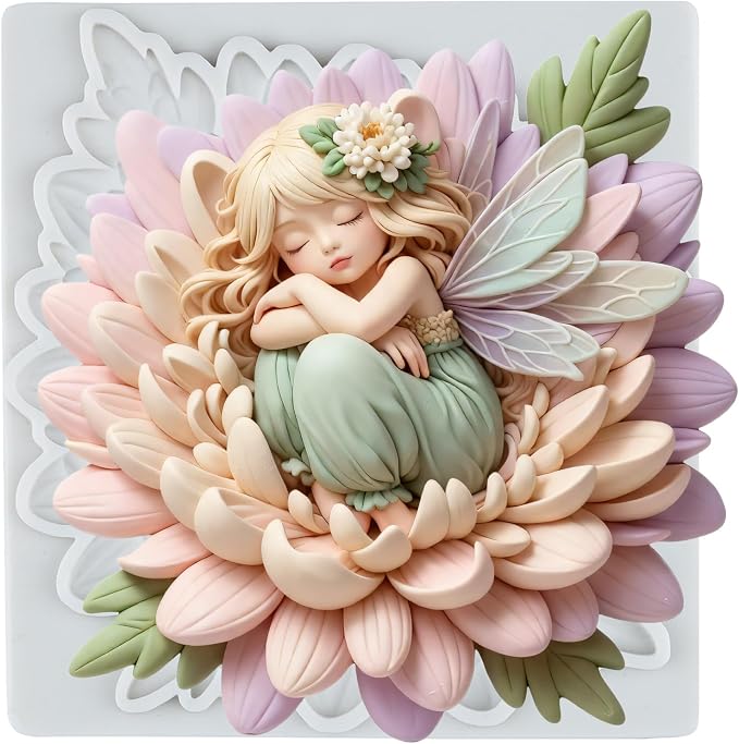 Flower Fairy Polymer Clay Mold Fairy Girl Silicone Molds for DIY Crafts Epoxy Resin Casting Air Dry Polymer Clay Jewelry Making Craft Tools