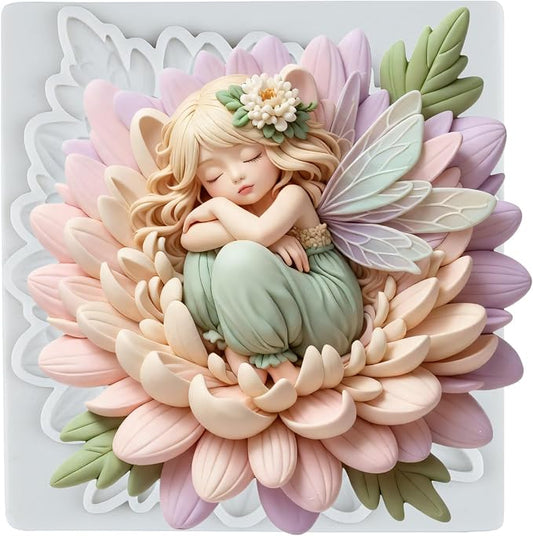 Flower Fairy Polymer Clay Mold Fairy Girl Silicone Molds for DIY Crafts Epoxy Resin Casting Air Dry Polymer Clay Jewelry Making Craft Tools