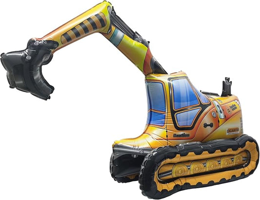 Construction Balloon Standing Excavator Vehicle Birthday Foil Balloon | For Construction Vehicle Transportation Birthday Theme Party Baby Shower Decoration Supplies