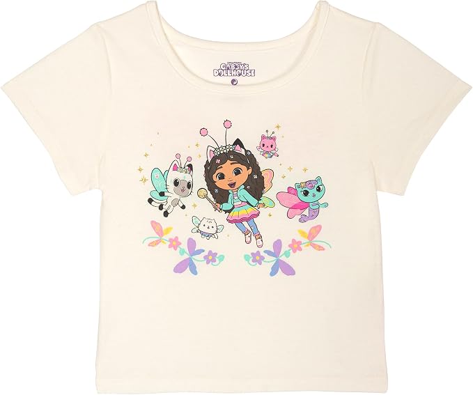 DREAMWORKS GABBY'S DOLLHOUSE Girls' T-Shirt and Tutu Skirt Set with Scrunchie Toddler to Big Kid