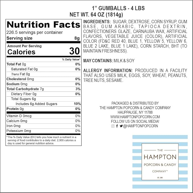 1 Inch Gumballs for Gumball Machine, Approx. 220 Pieces, 4lb Bulk Bag, Large Gumballs, Bubble Gum Balls Assorted Fruit Flavored Bubble Gum, Gumball Machine Refills