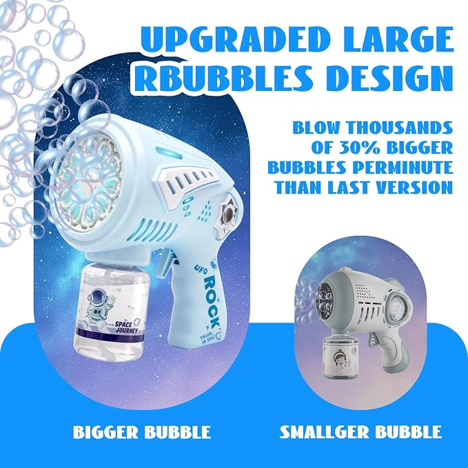 Space Journey Bubble Gun, Type-C Rechargeable Astronaut Bubble Gun, Automatic Bubble Machine with Led Light. Suitable Toy Gifts for Kids Aged 3-15, Suitable for Outdoor and Indoor Party Toys