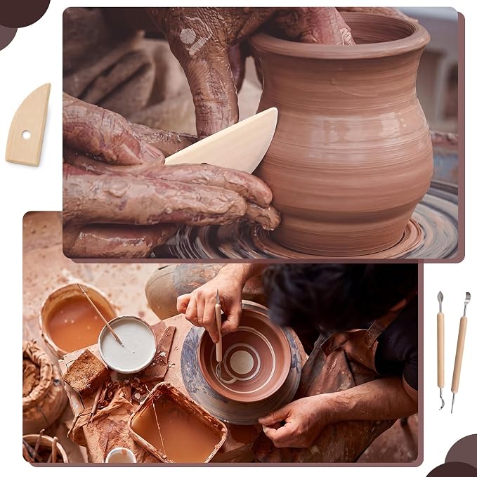Gersoniel Air Dry Clay Kit 5.51lbs Pottery Clay with 40 Pcs Pottery Tool Sculpting Tool Set All-Purpose Modeling Clays DIY Painting Making Set with Paint, Sculpting Tools, Storage Bag, Craft Lover