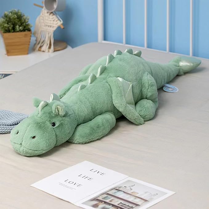 Pterosaur Stuffed Animal with Wings - Cute Soft Dinosaurs Plush Toys Little Flying Dragon Plushies Pillow Doll Christmas Birthday Gifts for Kids Boys Girls (Green,59.05inch/150cm)