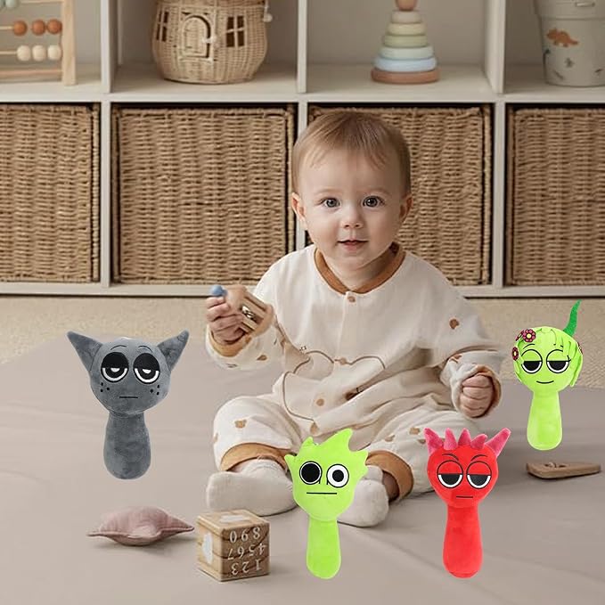 Plush Toys Song Game Plushies Stuffed Plushes Soft and Funs Stuffed Toys Dolls for Fans and Friends Christmas Birthday for Girls Boy (Grey+Pink)