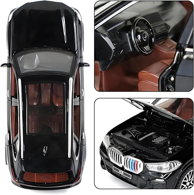Toy Cars 1:32 Diecast Cars,Car Models with Light Sound and Pull Back,Car Toys Birthday Gifts for Boys and Boyfriends (Black)