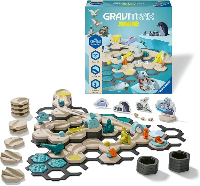 Ravensburger GraviTrax Junior Starter Set L Ice - Marble Run, STEM and Construction Toys for Kids Age 3 Years Up - Kids Gifts