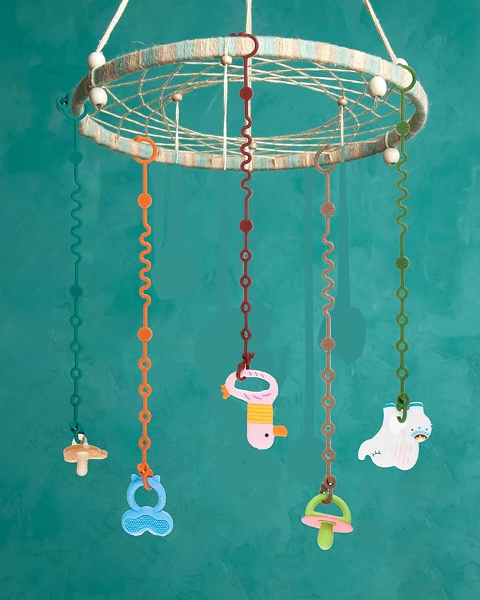 LittleHugs Toy Straps for Baby, Adjustable Toy Holder for Stroller Accessories, Silicone Tether Pacifier Clip, No Throw Baby Travel Essential Leash for High Chair, Car Seat (6-Pack)