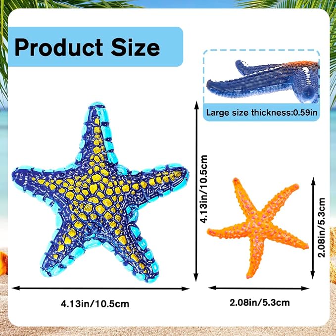 YUJUN 16 Pieces Big Diving Pool Toys, Beach Colorful Starfish Summer Swimming Underwater Pool Toys Soft Rubber Dive Throw for Kids Birthday Swimming Pool Party Favors Fish Tank Stuffer (2 Sizes)