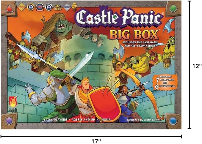 Castle Panic Big Box 2e by Fireside Games | Complete Cooperative Strategy Board Game Collection with Base Game, 4 Expansions, and 13 Promos | Family Board Game for 1–6 Players Ages 8+
