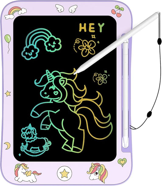 Genialba LCD Writing Tablet for Kids, Colorful Screen Drawing Board for 3-7 Year Old Boys & Girls - Educational Toys for Birthday & Christmas (Unicorn)