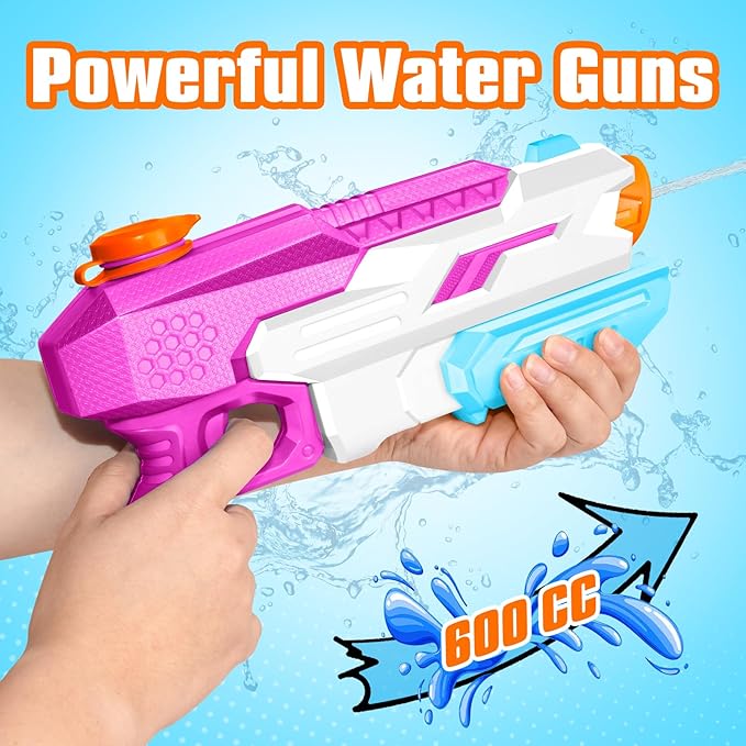 600cc Water Gun for Kids Adults：15 Pack Squirt Blasters Super Water Gun Soaker with Long Range High Capacity for Boys Girls Summer Swimming Pool Beach Outdoor Water Fighting Play Toys Party Favors
