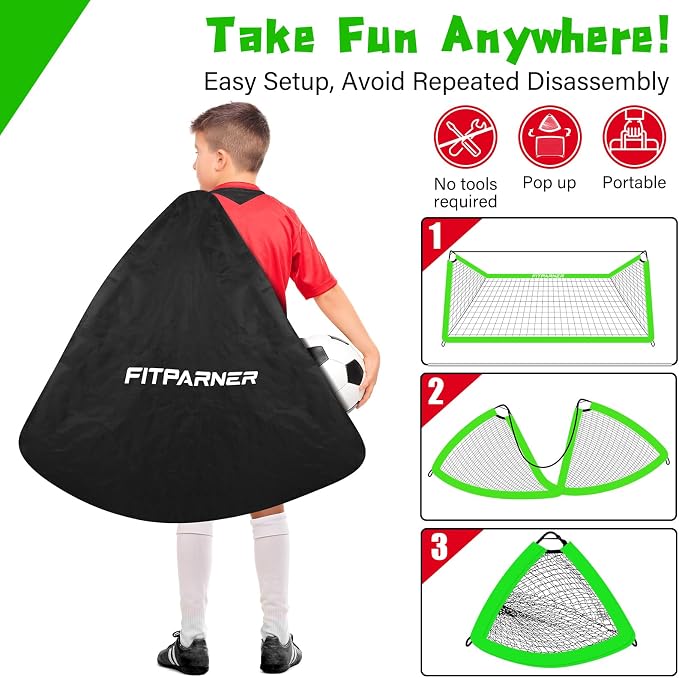 Soccer Goal,Backyard Soccer Goals for Kids 2 Pack,4x3/6x4 FT Portable Toddler Soccer Nets with Target,Ball & Cones,Soccer Training Equipment for Kids Youth Outdoor Games,Sports,Play