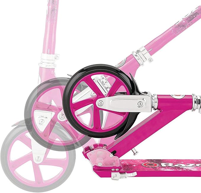 Razor A5 Lux Kick Scooter for Kids Ages 8+ - 8" Urethane Wheels, Anodized Finish Featuring Bold Colors and Graphics, for Riders up to 220 lbs