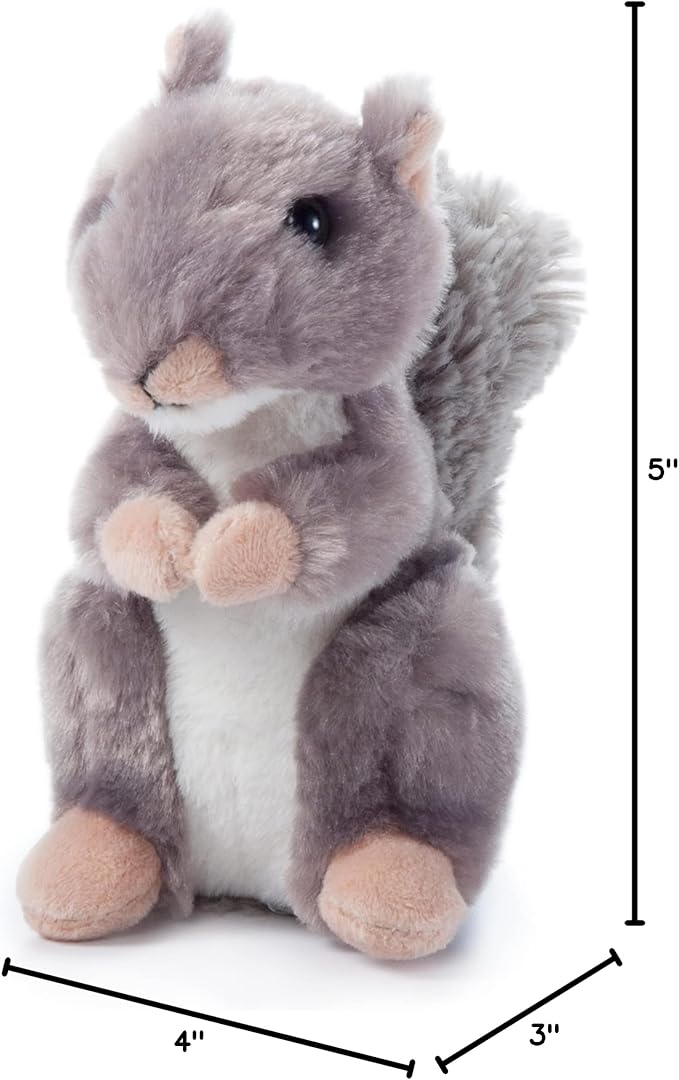 The Petting Zoo Squirrel Stuffed Animal Plushie, Gifts for Kids, Wild Onez Babiez Wildlife Animals, Squirrel Plush Toy 6 inches