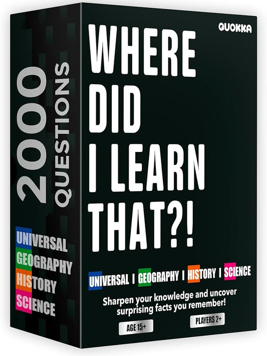 Trivia Card Games for Adults with 2000 Questions – Party Board Games for Adults, Teens&Families – Trivia Cards with Answers in Geography, History, Science, and General Knowledge for Family Game Night