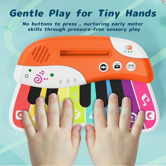 Baby Piano Keyboard for Toddlers 1-3, Touch Sensor Toddler Piano Toy for Baby Musical Toy w/ 3 Modes, 12 Melodies, Music Card Girl Toy Kid Keyboard, Birthday Christmas for 1-4 Years（Color Random）