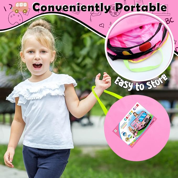Pop up Play Tent for Kids Aged 3-5 Years Old Boys and Girls : Ice Cream Playhouse Toy Play Tents for Toddlers 3-5 Kids Tent Indoor Outdoor Playhouse Toys for 3 + Year Old, Ice Cream